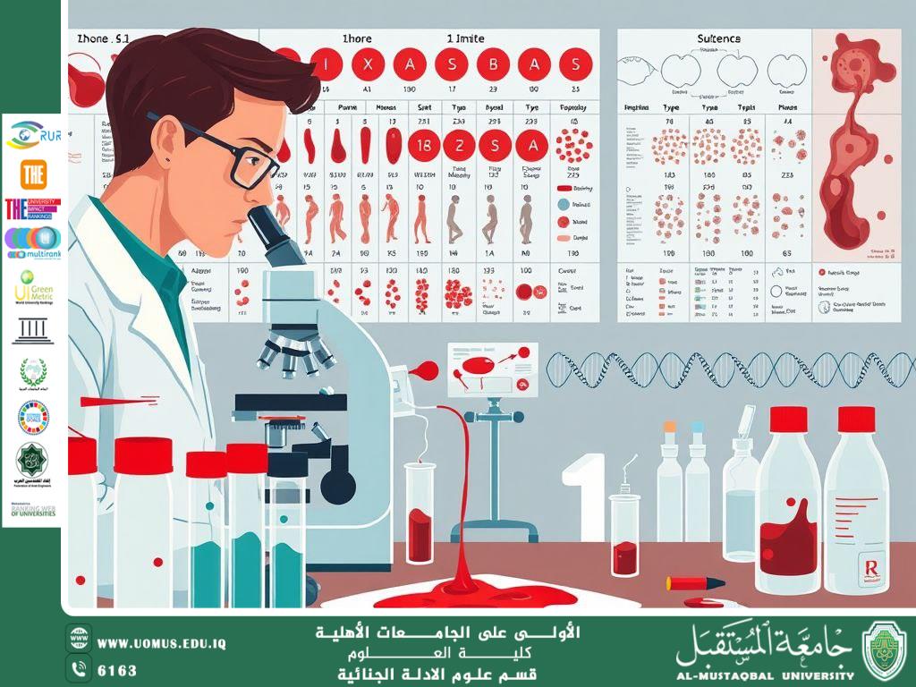 فحص بقع الدم لتحديد فصيلة الدم والجينات المرتبطة (م.م. هويدا نزال حسين)