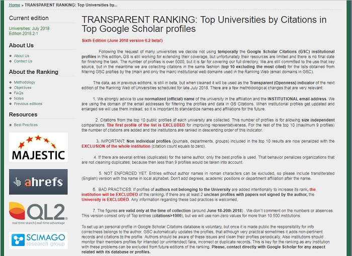  Webometrics  إنضمام الموقع الألكتروني الخاص بكلية المستقبل الجامعة الى تصنيف