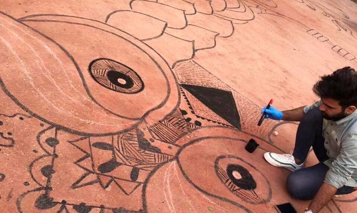 طلبة قسم هندسة الحاسبات في كلية المستقبل الجامعة يحولون أراضيها الى معرض فني مفتوح