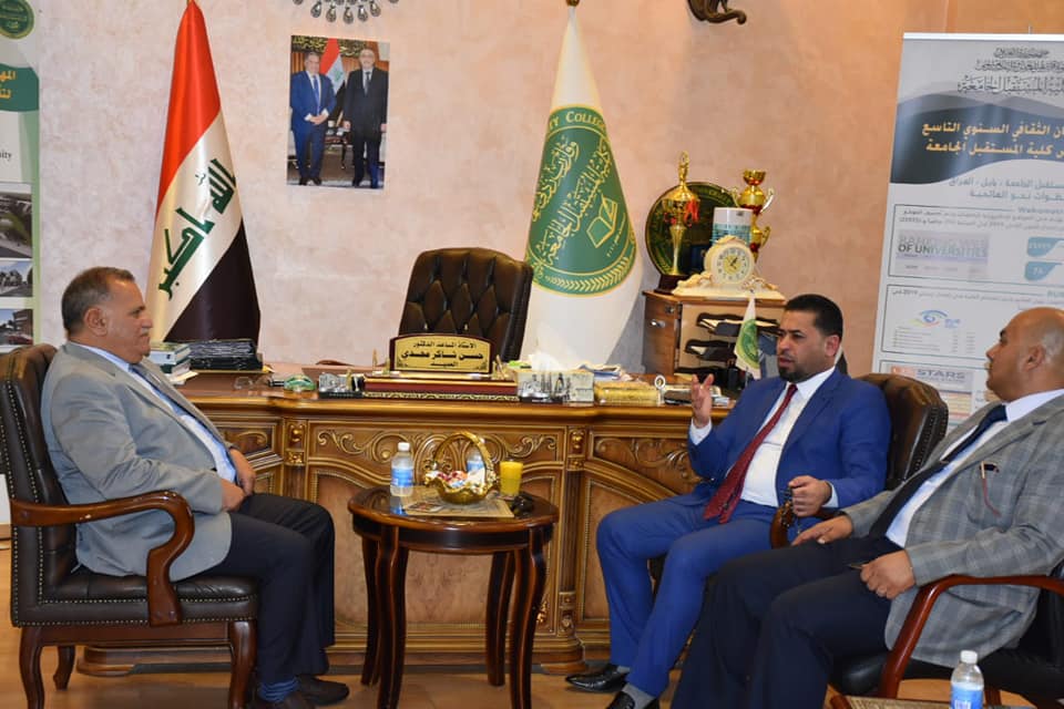 عضو اللجنة المالي النائب صادق السلطاني في رحاب كلية المستقبل الجامعة 