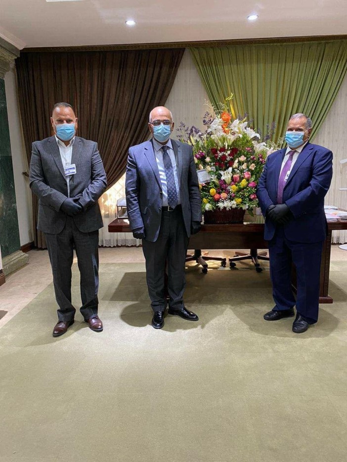 السيد وزير التعليم العالي والبحث العلمي الأستاذ الدكتور نبيل كاظم عبد الصاحب يستقبل السيد عميد كلية المستقبل الجامعة الاستاذ المساعد الدكتور حسن شاكر مجدي و الوفد المرافق له.