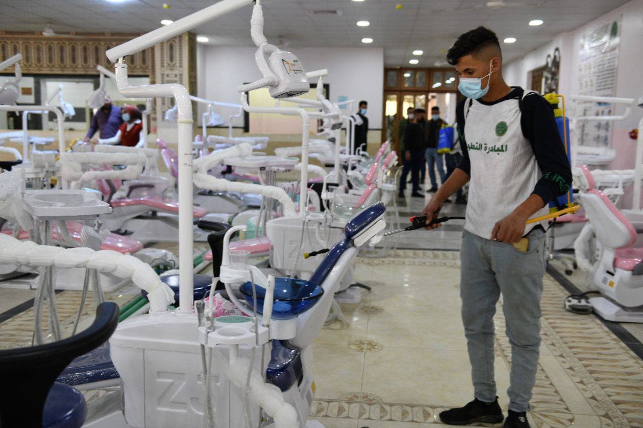 كليه المستقبل الجامعة تنظم حملة تعفير وتعقيم بالتعاون مع وحدة C.B.R.N 