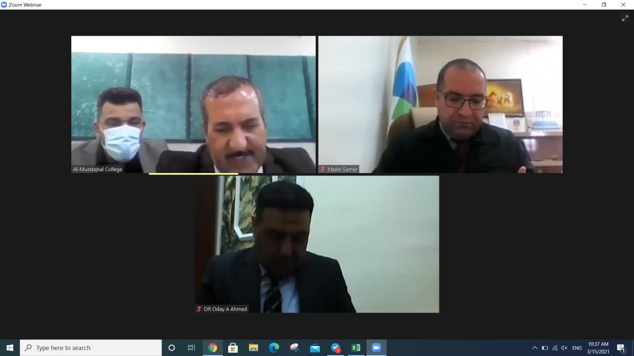 زيارة الفريق الوزاري برئاسة الدكتور عامر الامير  الكترونيا الى كلية المستقبل الجامعة 