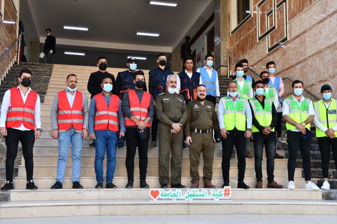 كلية المستقبل الجامعة تقيم ورشة عمل تدريب فرق الحماية الذاتية بالتعاون من مديرية الدفاع المدني 