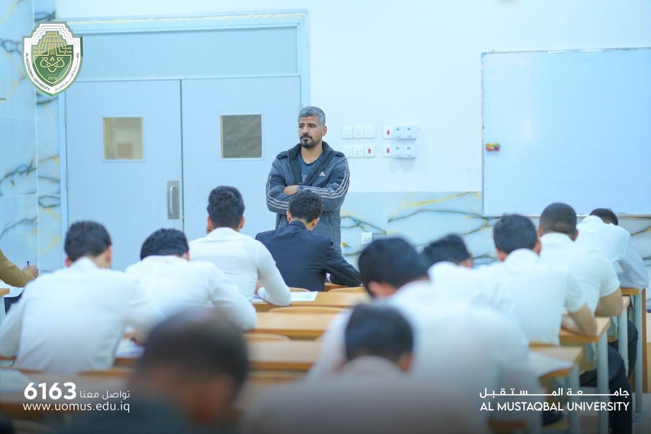 جانب من الامتحانات التجريبية الوزارية لطلبة كلية التربية البدنية وعلوم الرياضة المرحلة الرابعة في جامعة المستقبل