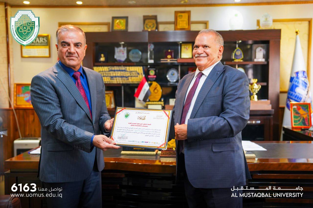 `رئيس جامعة المستقبل يقدم التهنئة  إلى السيد رئيس جامعة بابل بمناسبة تسنمه منصب الرئاسة ويؤكد على تعزيز التعاون المشترك