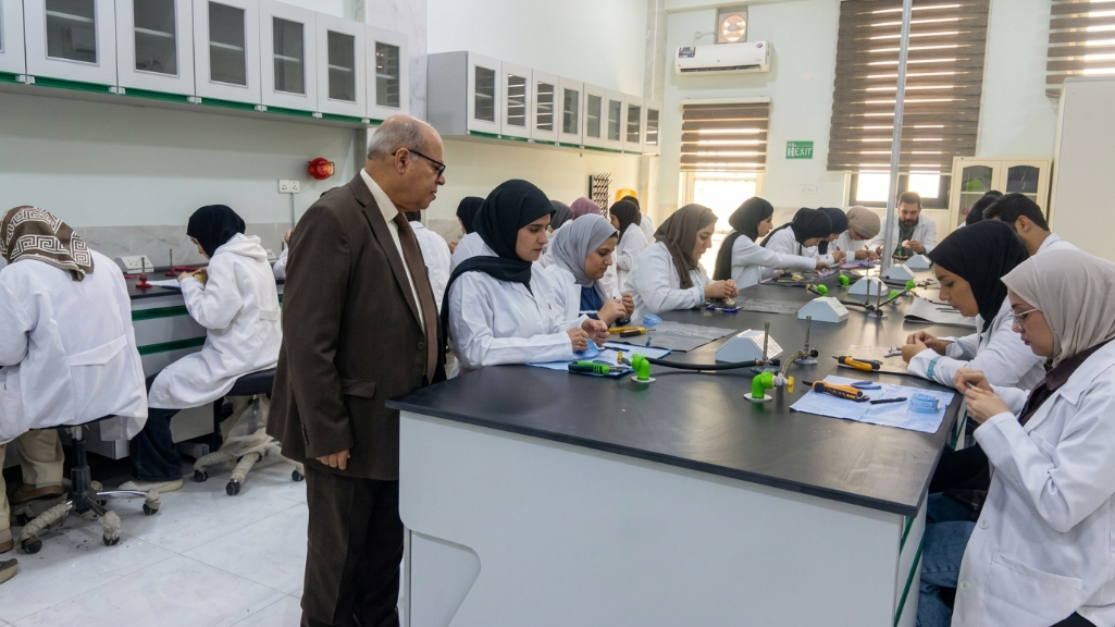 **Field visit by the Head of the Dental Technology Department to monitor student work in the laboratories**