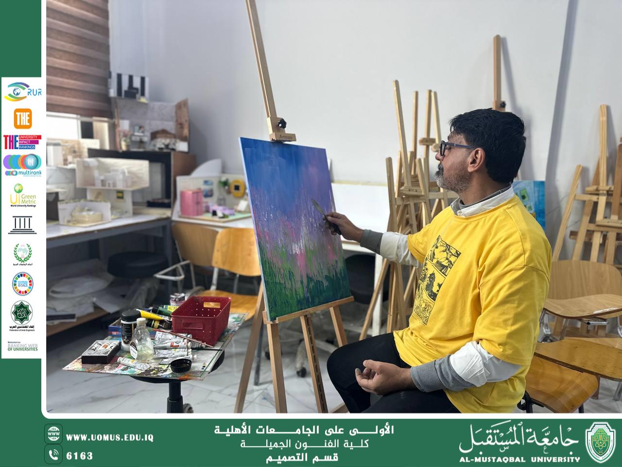 الجانب العملي من محاضرات قسم التصميم و نتاجاتهم الفنية