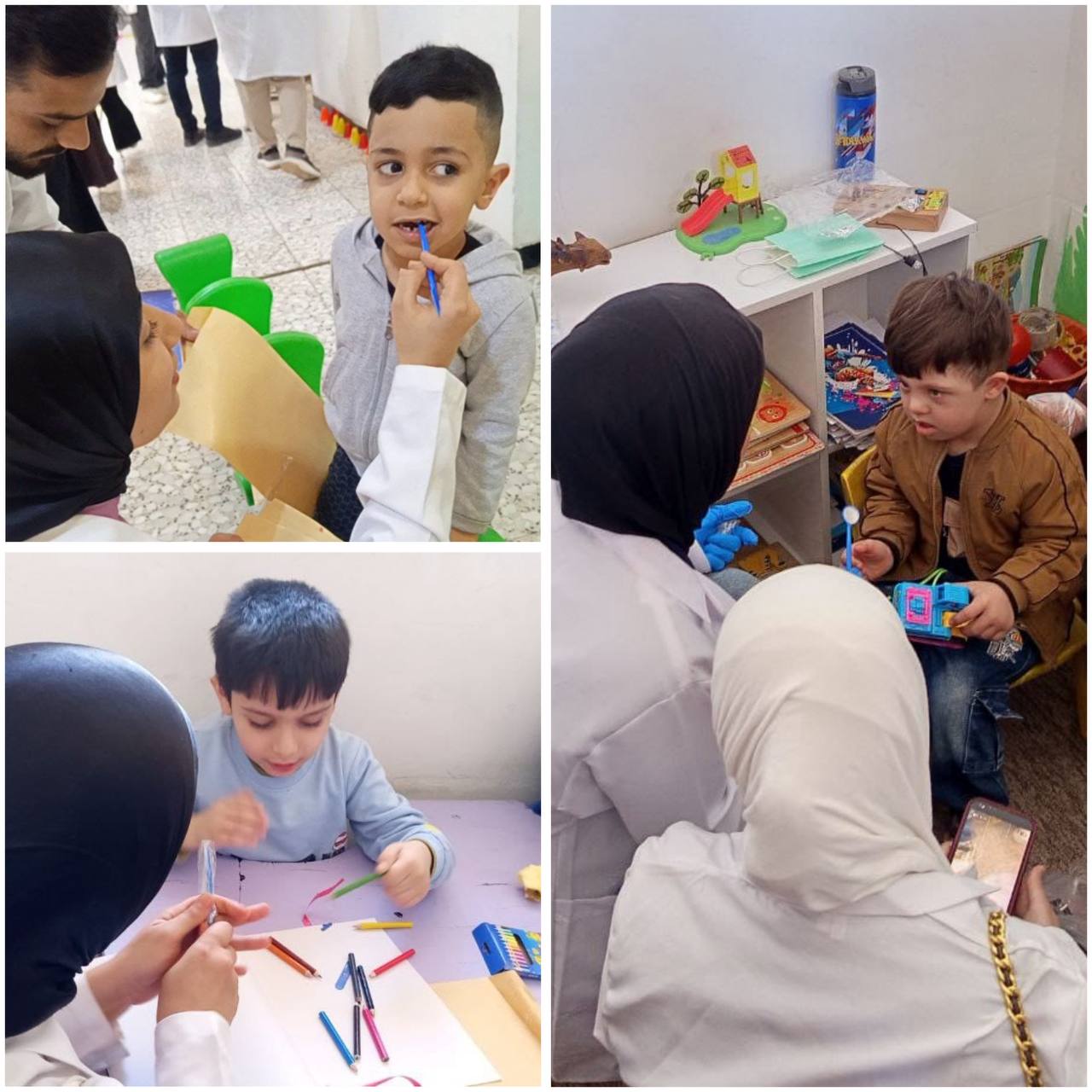 طلبة كلية طب الأسنان في جامعة المستقبل يزورون مركز ذوي الاحتياجات الخاصة في الحلة
