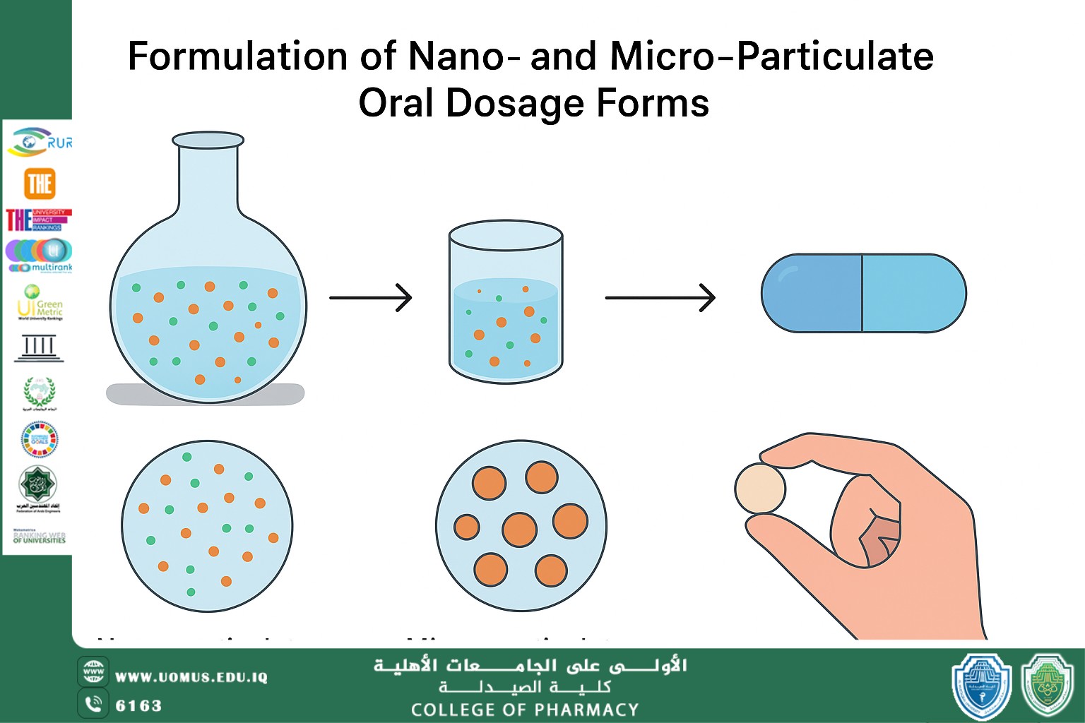 Formulation of Nano- and Micro-Particulate Oral Dosage Forms:  عنوان مقالة علمية للطالب محمد علي جواد