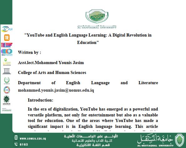 YouTube and English Language Learning: A Digital Revolution in Education