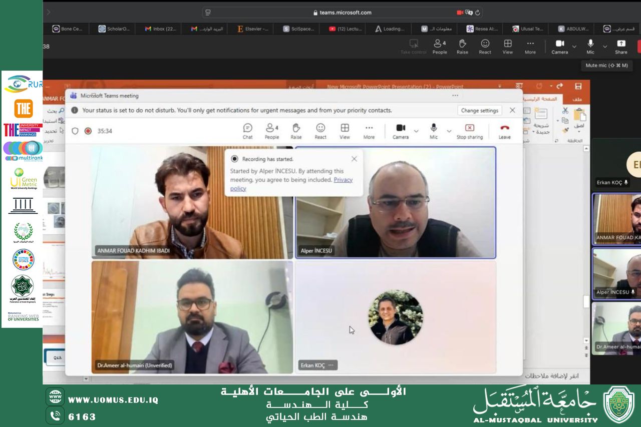شارك المدرس المساعد الدكتور أمير نجاح سعود، التدريسي في [كلية الهندسة/قسم هندسة الطب الحياتي]، كعضوٍ في اللجنة المناقشة لمقترحات أبحاث الدكتوراه (PhD Proposal Defense) بجامعة كارابوك