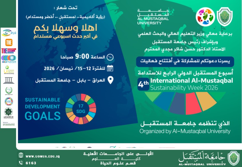 Al-Mustaqbal University Announces the 4th International  Al-Mustaqbal Week for Sustainability