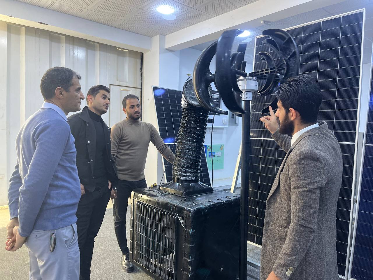 إجراء التشغيل التجريبي لمشروع توربين الرياح لطلبة قسم هندسة ميكانيك القوى