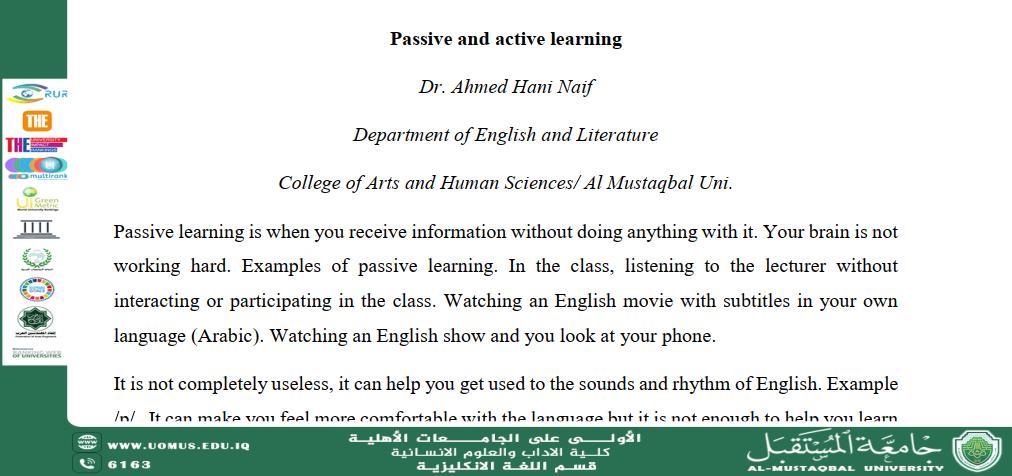 Passive and active learning