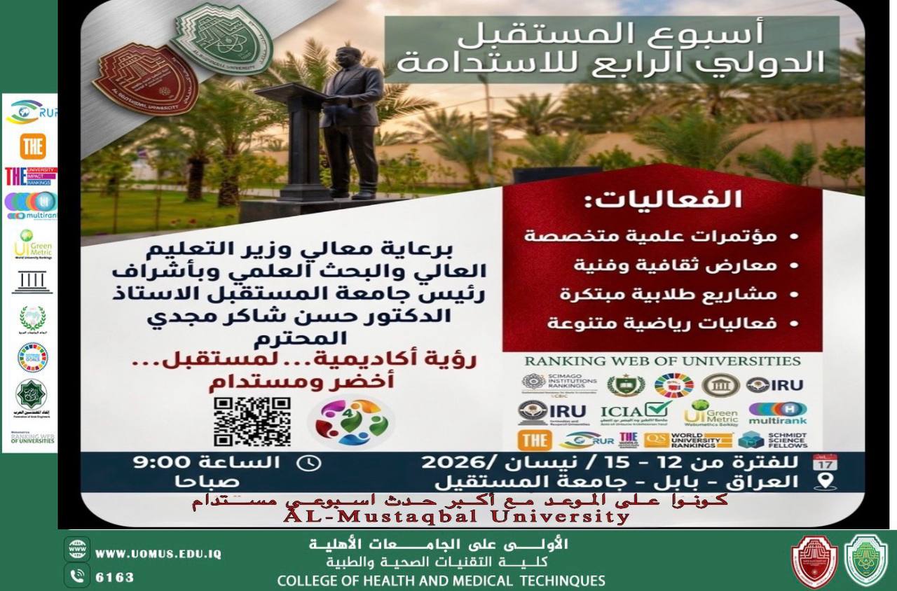 AL-Mustaqbal University celebrates innovation within the Fourth International Sustainability Week.