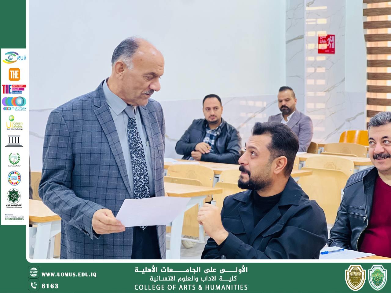 عميد الكلية يتابع سير الامتحانات النهائية