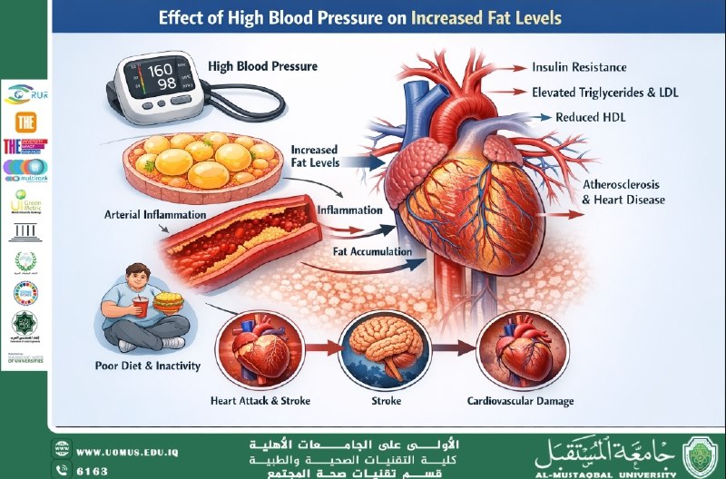 مقاله علميه للست حوراء ثائر عامر بعنوان( العلاقه بين ارتفاع ضغط الدم وزياده نسبه الدهون)
