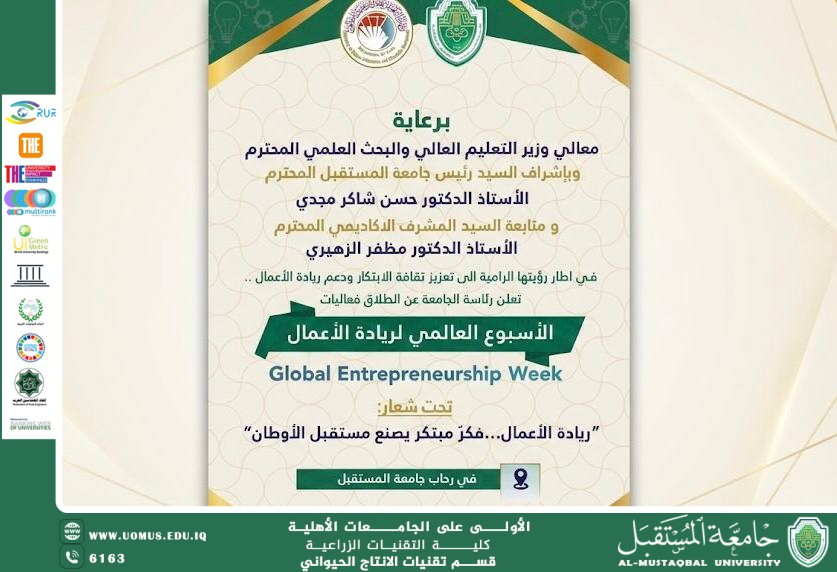 Al-Mustaqbal University Launches Global Entrepreneurship Week Activities