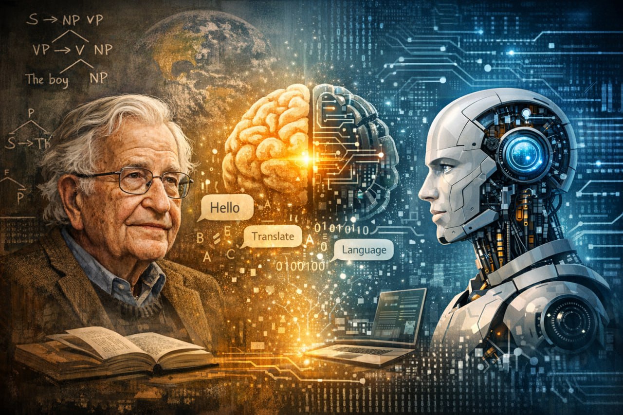 A scientific article titled "Noam Chomsky and Artificial Intelligence" Researcher: (M.M. Rafal Qusay)