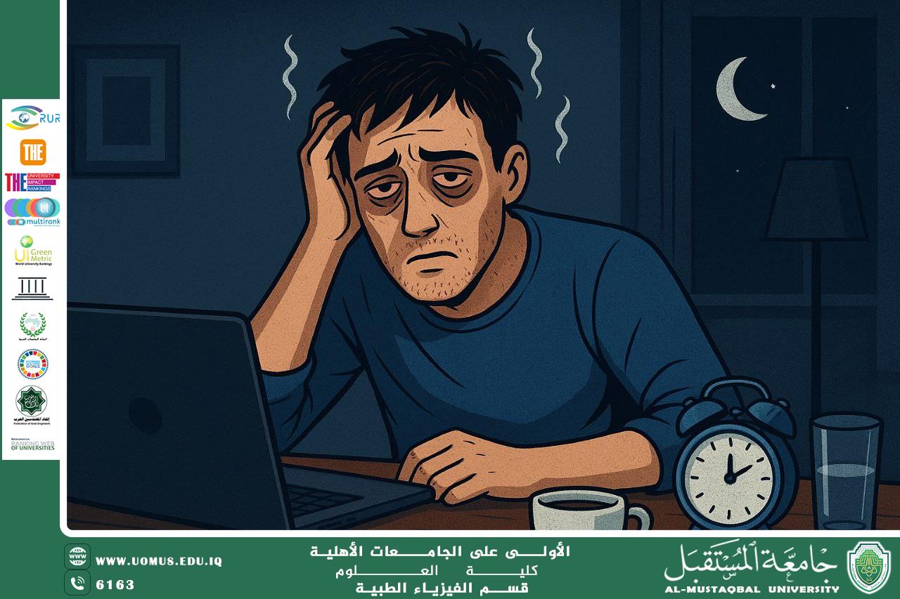 A scientific article by the teaching assistant (Hassan Hadi Saleh) on the effect of staying up late on a person’s physical and psychological health.