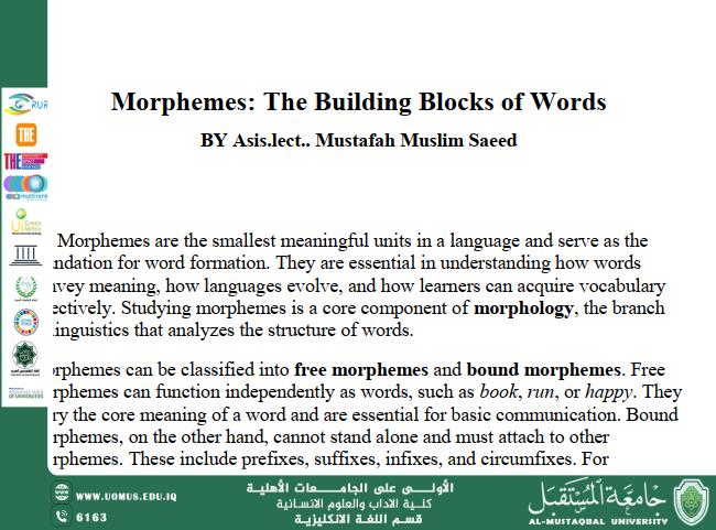 Morphemes: The Building Blocks of Words