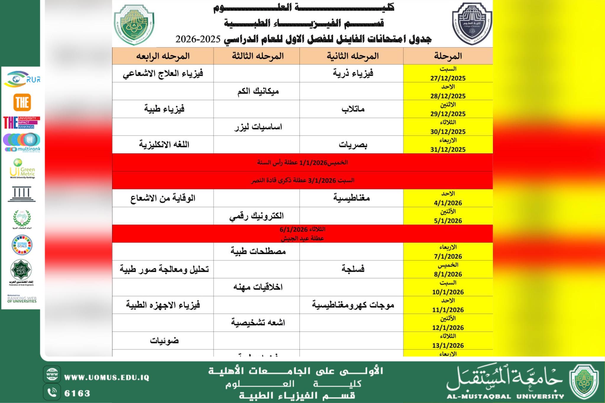 تبليــــــــــــغ هـــــــام جدول الفاينل للمرحلة الثانية والثالثة والرابعة