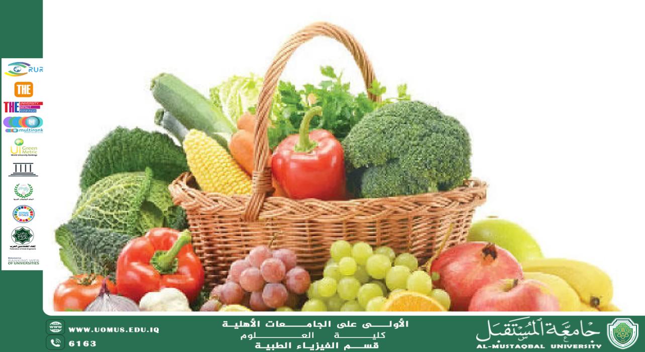 مقالة علمية للمعيده مريم رضا اعنيد بعنوان "التغذية الصحية وأثرها على الجسم"