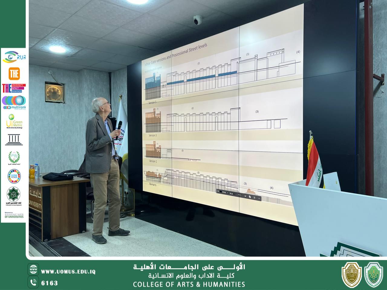 عميد كلية الآداب يحضر الورشة العلمية التي قدّمها البروفيسور السويدي أوليف بيدرسون في قسم الآثار