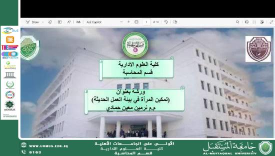 "An Online Workshop Titled *Empowering Women in the Modern Workplace