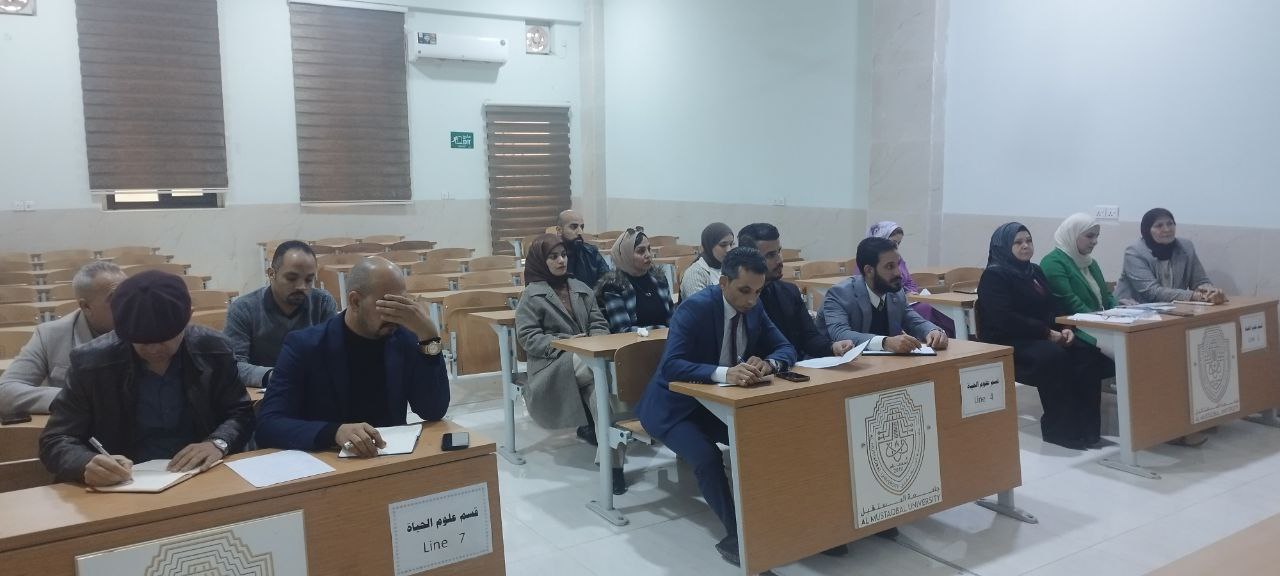 شعبة الدراسات والتخطيط تقوم بورشة عمل بالتعاون مع قسم الجوده للجنة المعيار السادس (البحث العلمي) في جامعة المستقبل