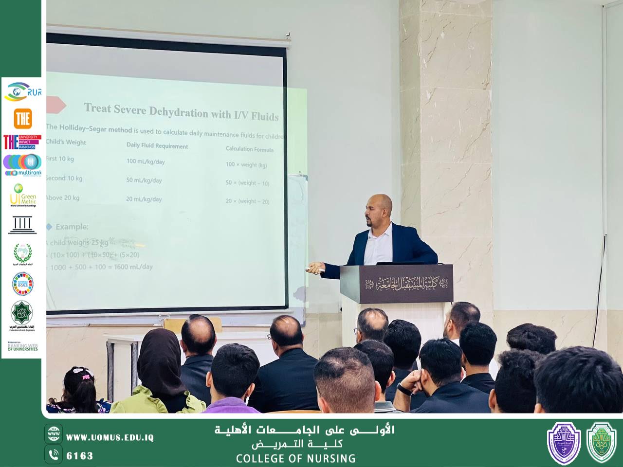 ورشة عمل مشتركة بين كلية التمريض وكلية التقنيات الصحية والطبية في جامعة المستقبل عن الإسهال الفايروسي وطرق المنع والعناية التمريضية
