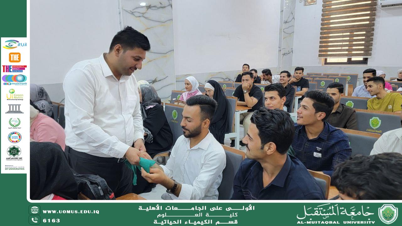 Distribution of Neckties (Scarves) for the Future Sustainability Ambassadors Camp to Second-Year Students in the Department of Biochemistry