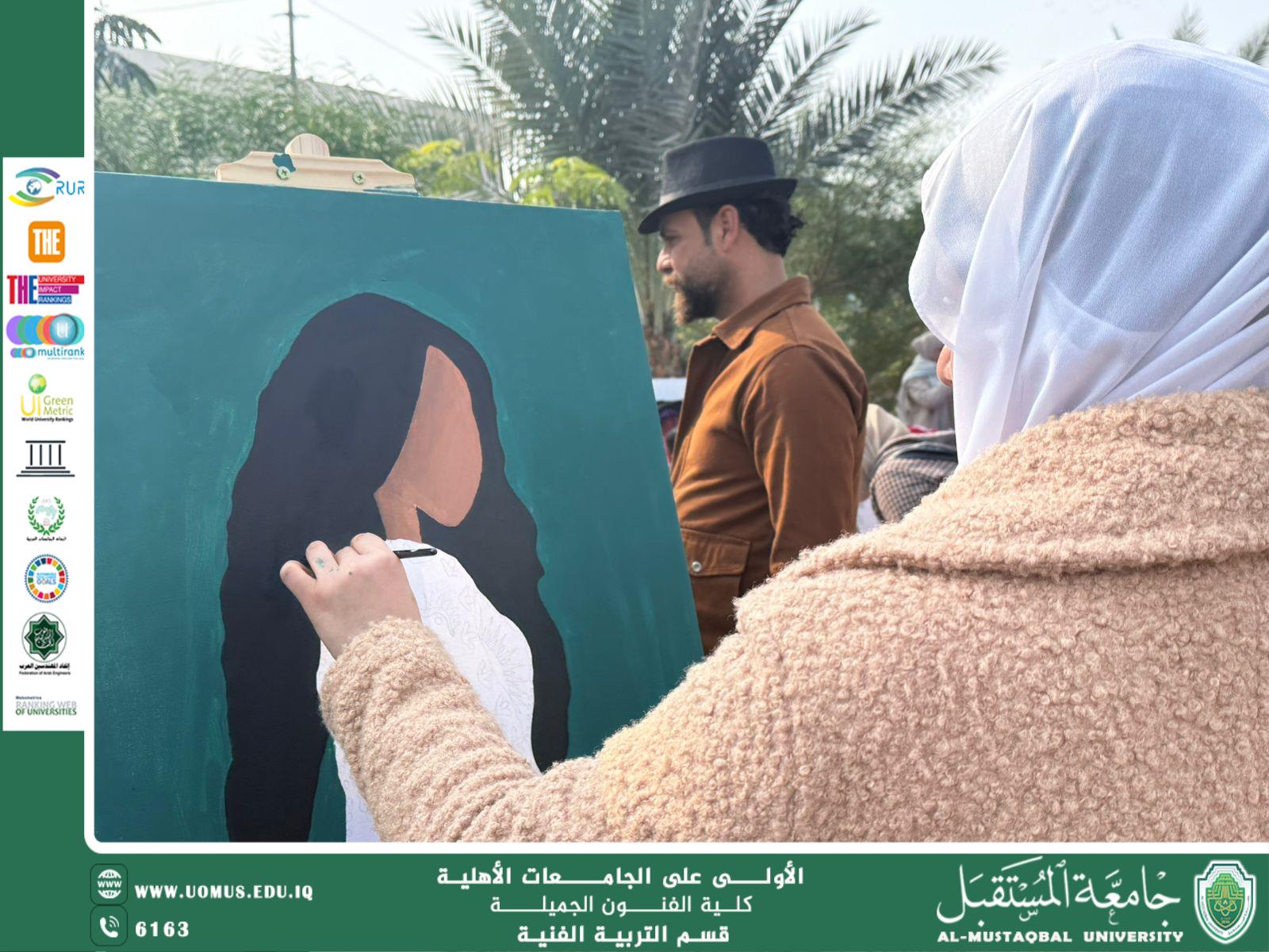 إبداعات كلية الفنون الجميلة تضفي الحياة على فعاليات مهرجان الشتاء بجامعة المستقبل