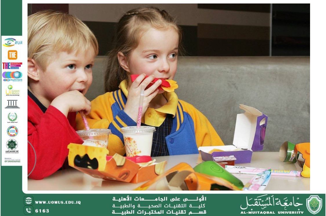 مقالة علمية بعنوان :تأثير استهلاك الوجبات السريعة على الأطفال والشباب