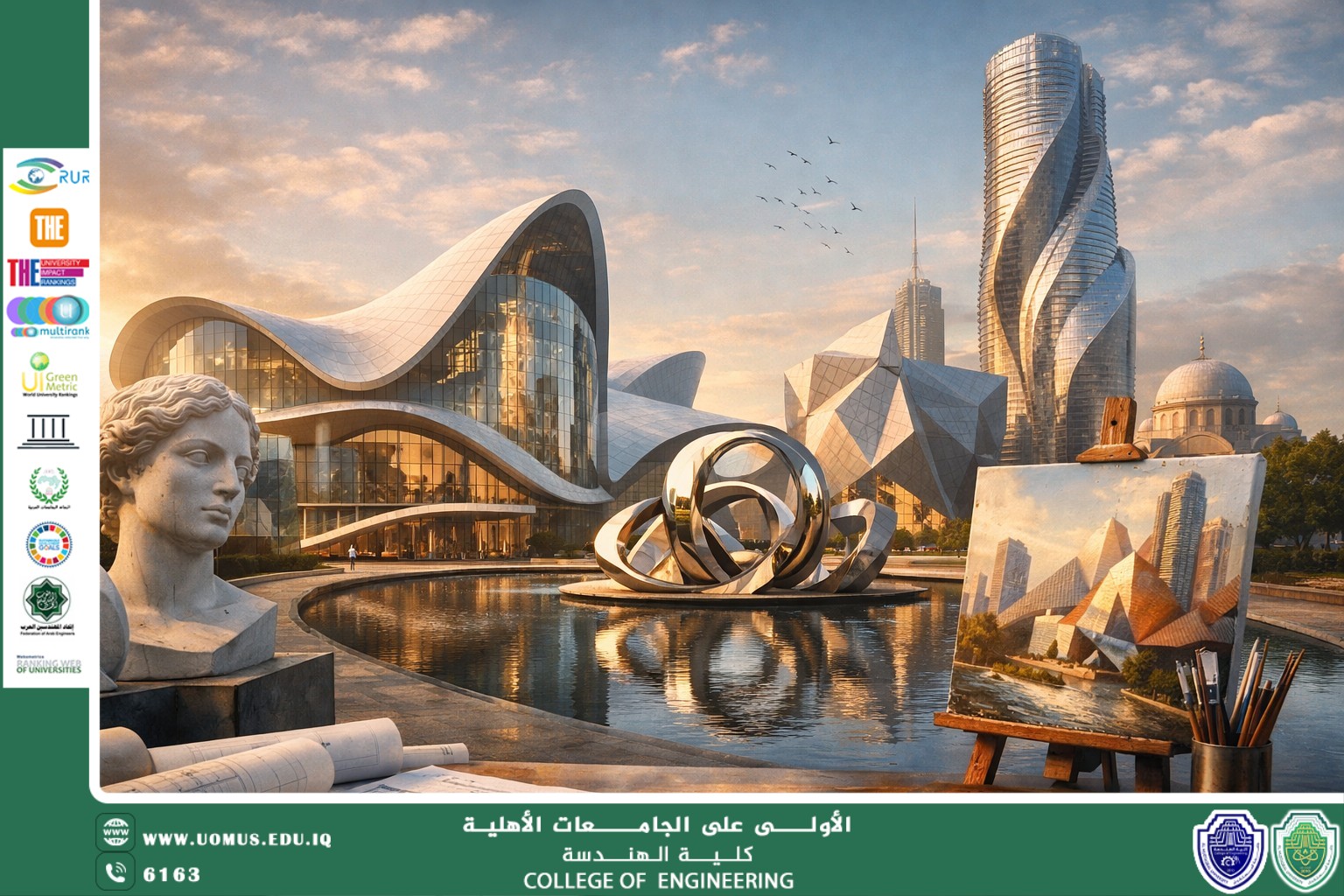 مقالة للاستاذة رغدة صفاء بعنوان (العمارة كفن بصري: قراءة في البعد الجمالي للتصميم المعماري)