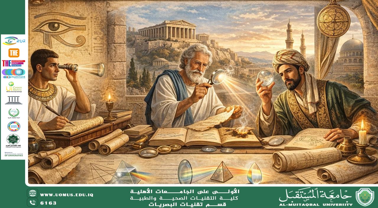 مقاله علمية للست حنين حيدر حسين بعنوان البصريات في الحضارات القديمه