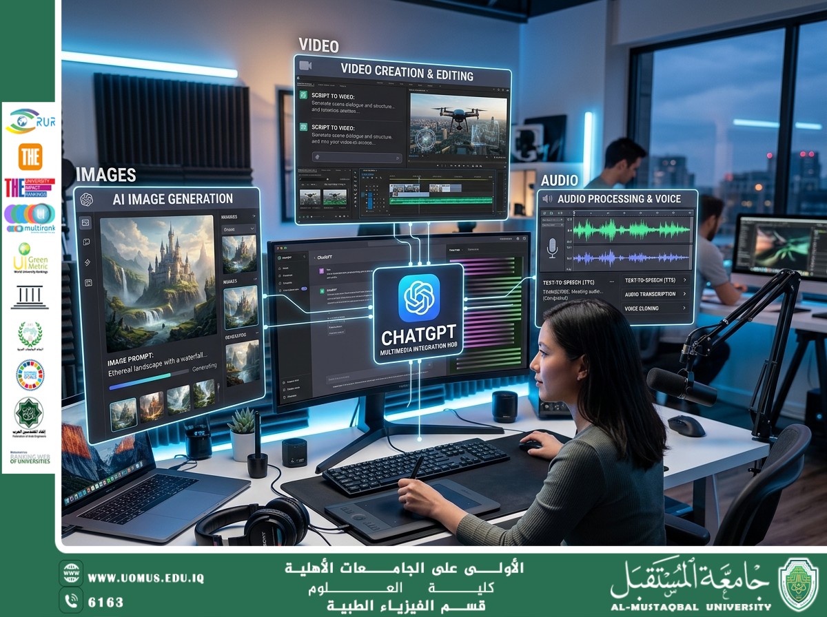 تكامل ChatGPT مع أدوات الوسائط المتعددة (الصور، الصوت، والفيديو) مقاله علميه للتدريسية م.م نجوان ثائر علي