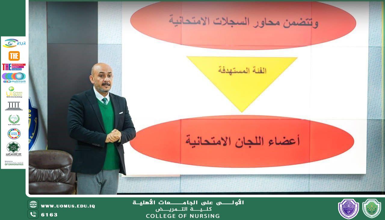 كلية التمريض تشارك في ورشة جامعة المستقبل حول اللجان الامتحانية