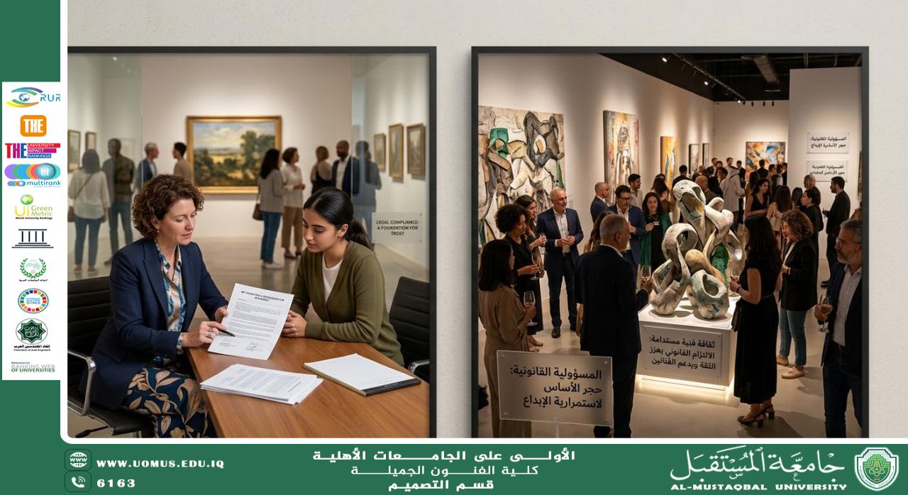 مقال بعنوان "المسؤولية القانونية في المعارض الفنية ودورها في تعزيز الثقافة الفنية المستدامة " بقلم م.م منتظر حسين طارش