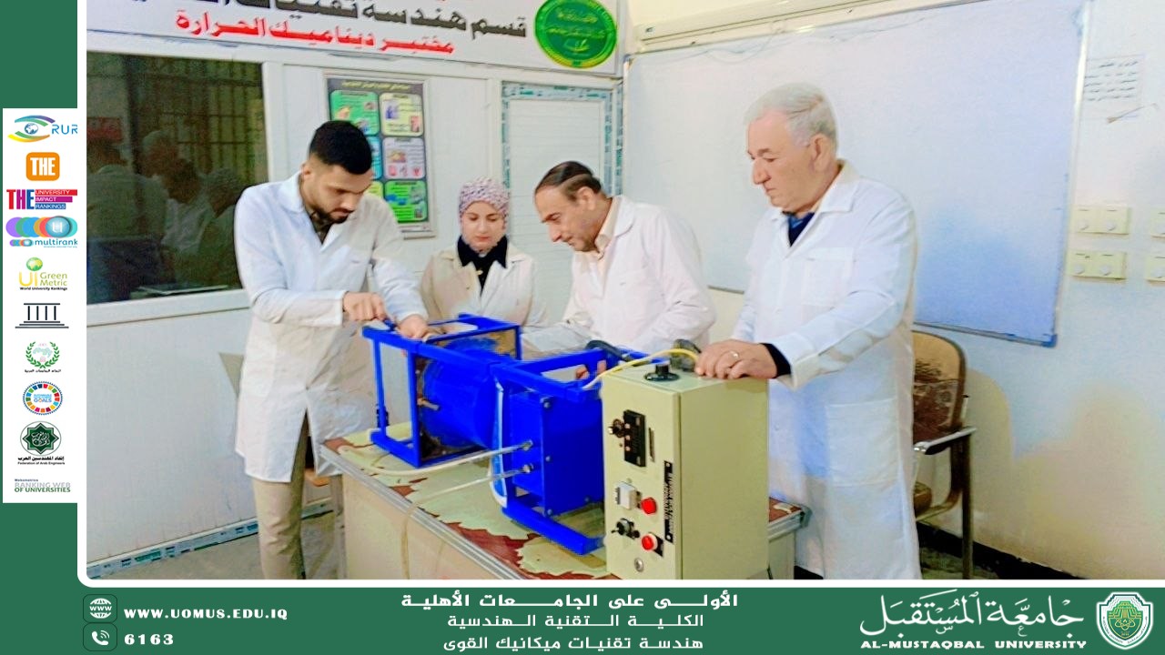 Carrying out maintenance work on a laboratory device in the Heat Transfer Lab
