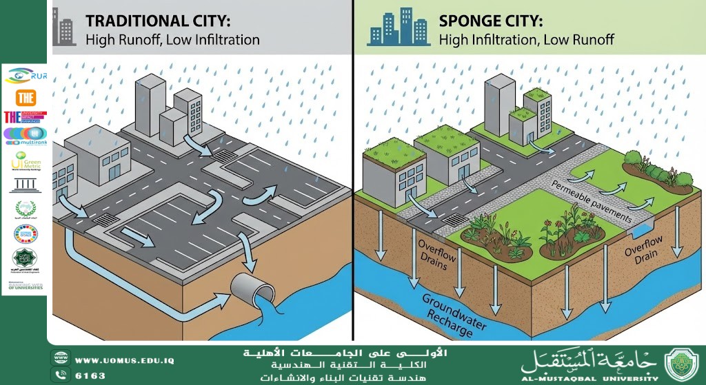إدارة مياه الأمطار في المدن الحديثة لتحقيق الاستدامة المائية.
