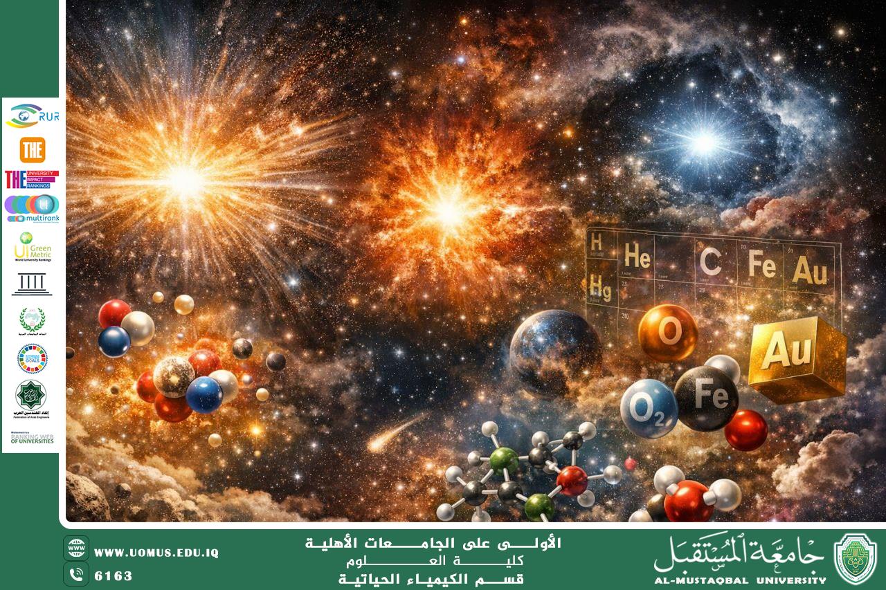 مقالة علمية للتدريسي م.د كرار مجيد عبيد بعنوان الفيزياء الكونية والكيمياء: من نشأة الكون إلى تشكّل المادة