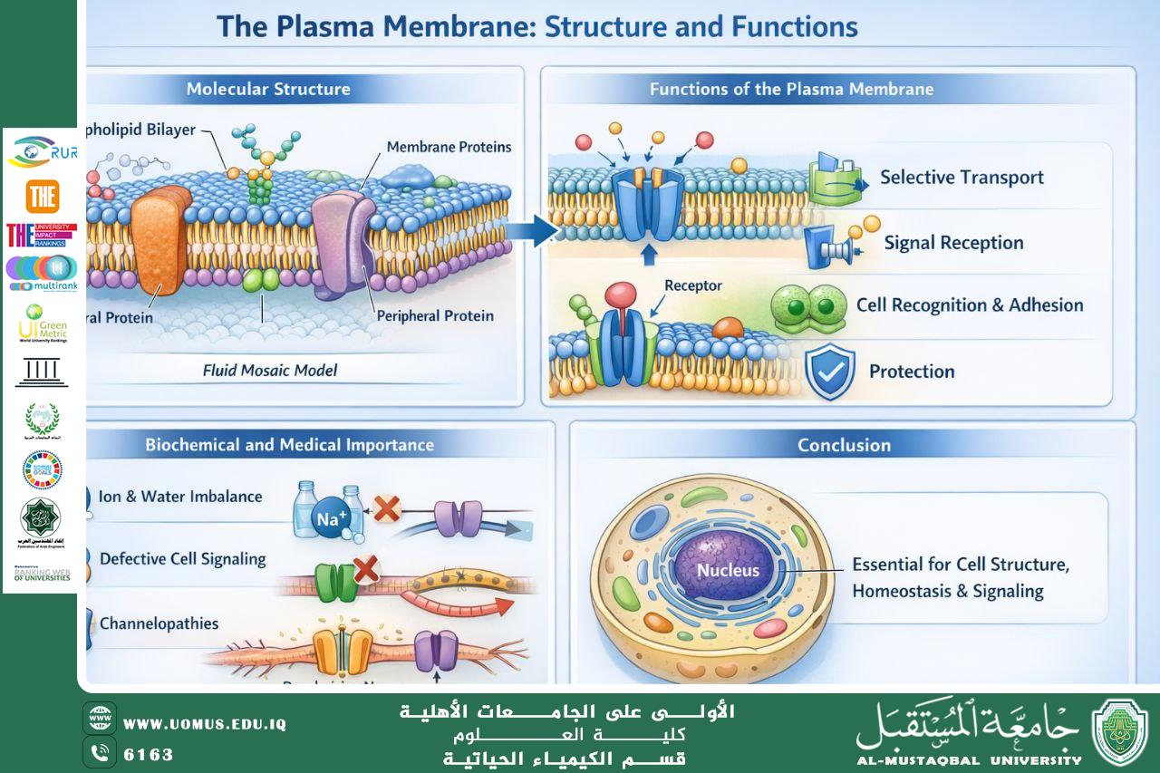 مقالة علمية للتدريسي م.م عباس حمزة خضير  بعنوان الغشاء البلازمي: الهيكل والوظائف البيولوجية