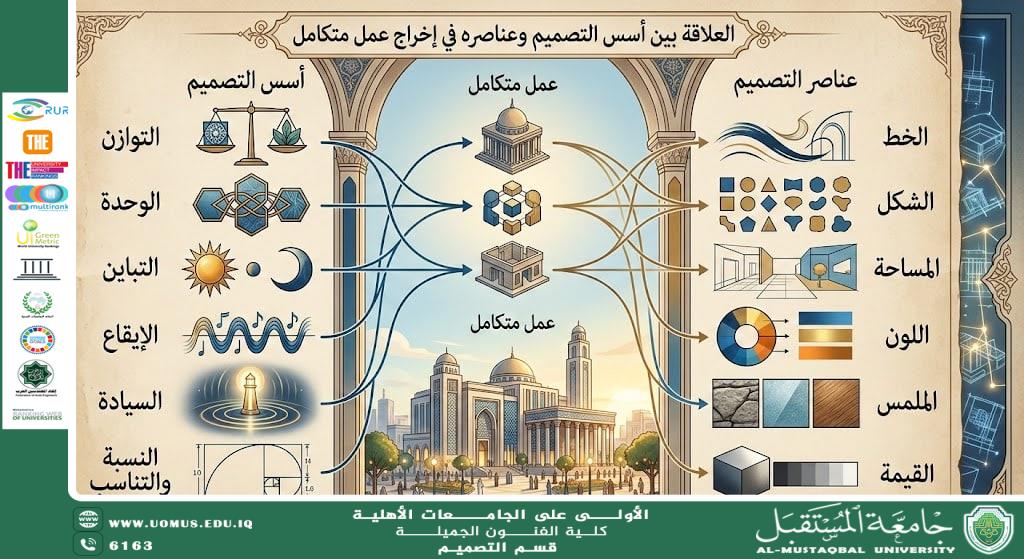 مقال بعنوان "العلاقة بين أسس التصميم وعناصره في إخراج عمل متكامل "بقلم المعيدة نرجس رضا