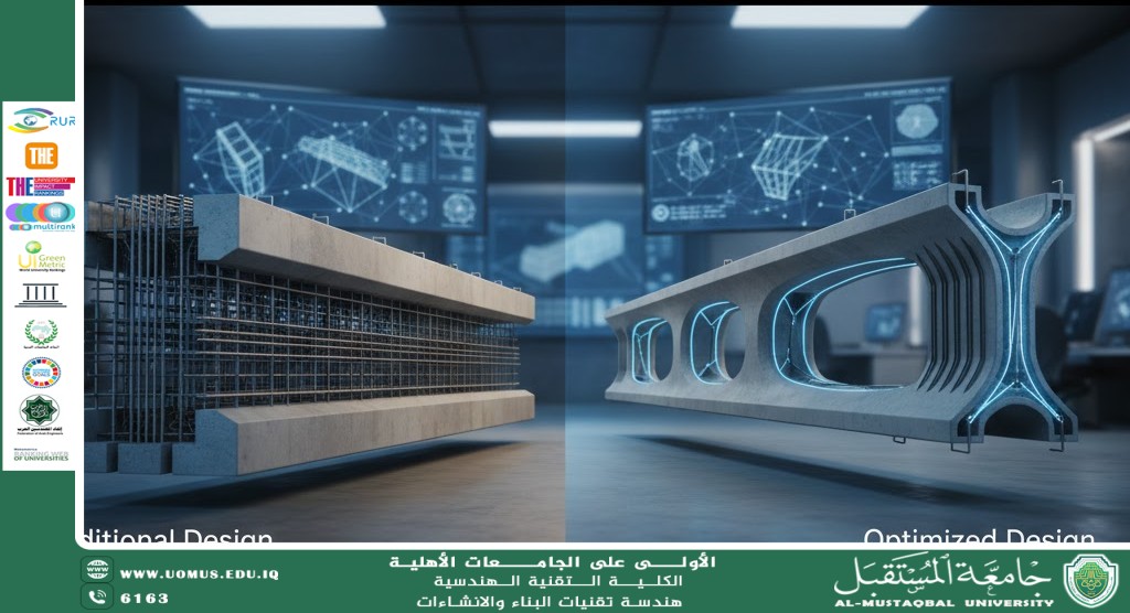 التصميم الأمثل للهياكل الخرسانية باستخدام الخوارزميات الذكية.
