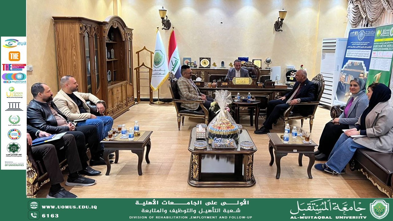 شعبة التأهيل والتوظيف والمتابعة تستقبل وفد شركتي الماس وخبراء الطاقة في كلية التقنيات الهندسية بجامعة المستقبل وتبحث فرص التدريب للطلبة