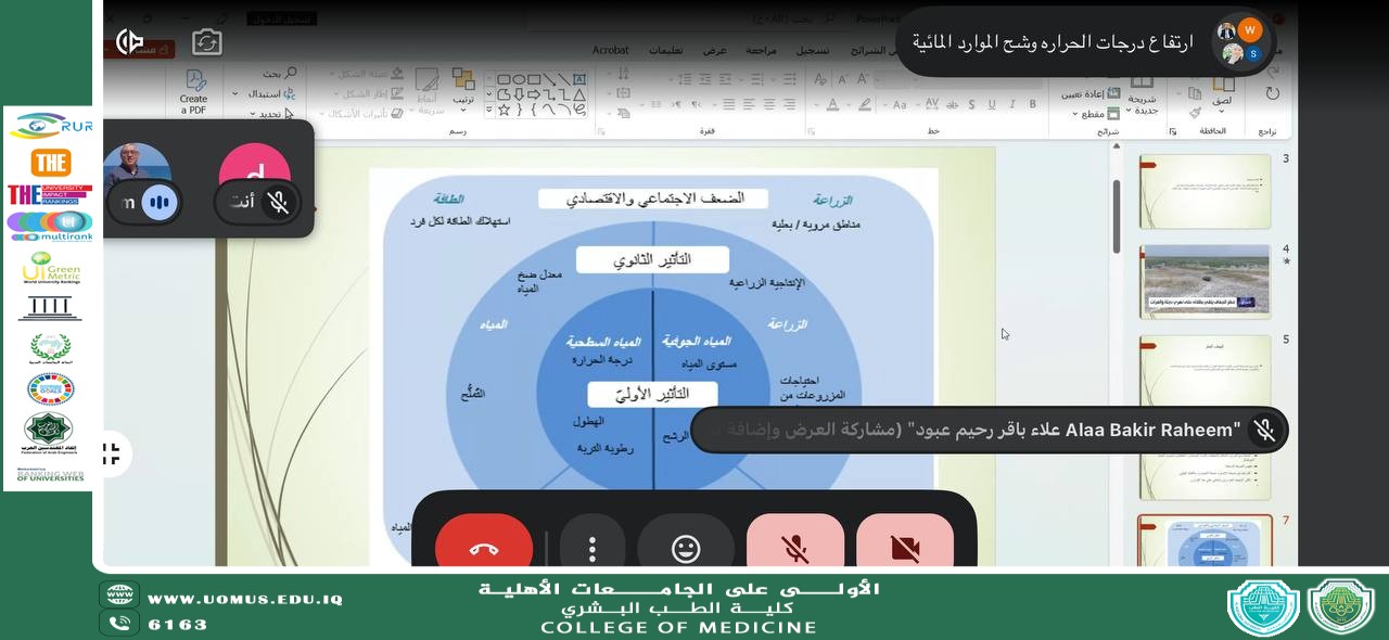 The School of General Medicine at Al-Mustaqbal University Organizes an Awareness Workshop on Rising Temperatures and Water Scarcity