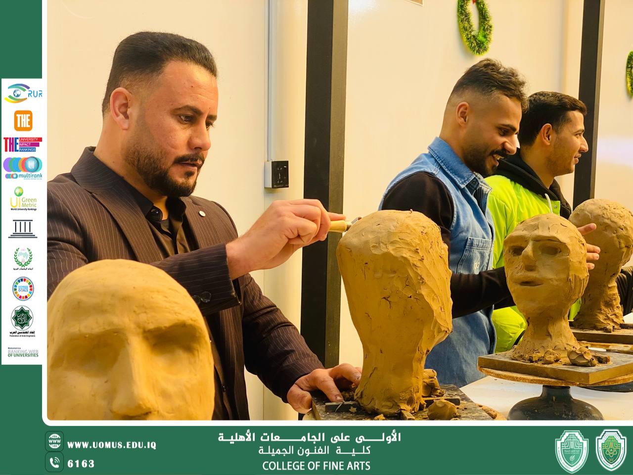 أعمال نحتية لطلبة الفنون الجميلة تتألق ضمن فعاليات مهرجان الألوان في جامعة المستقبل