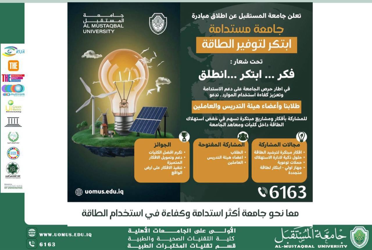 جامعة المستقبل تطلق مبادرة “ابتكر لتوفير الطاقة ” لدعم الاستدامة